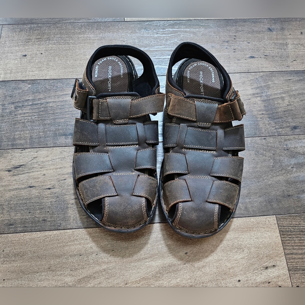 Rockport Men's Leather Sandals - Dark Brown
